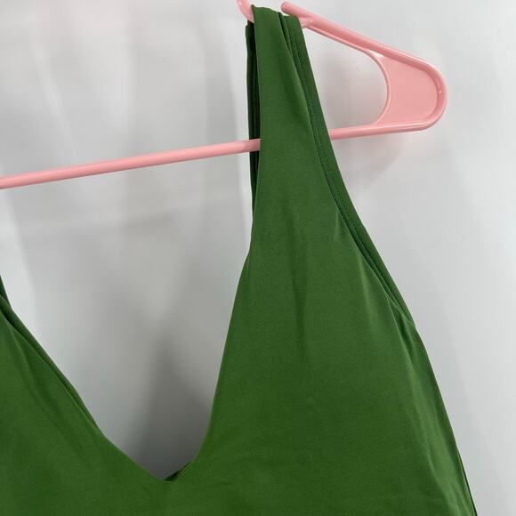 ROBIN PICCONE Ava Tie Back Tankini Top Size Small NWOT Green Open Back Swim NEW - Picture 12 of 15